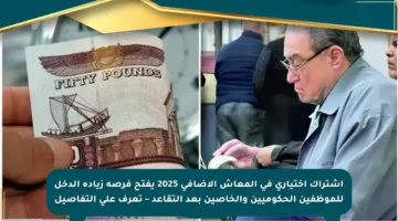 اشتراك اختياري في المعاش الإضافي 2025 يفتح فرصة زيادة الدخل للموظفين الحكوميين والخاصين بعد التقاعد – تعرف على التفاصيل